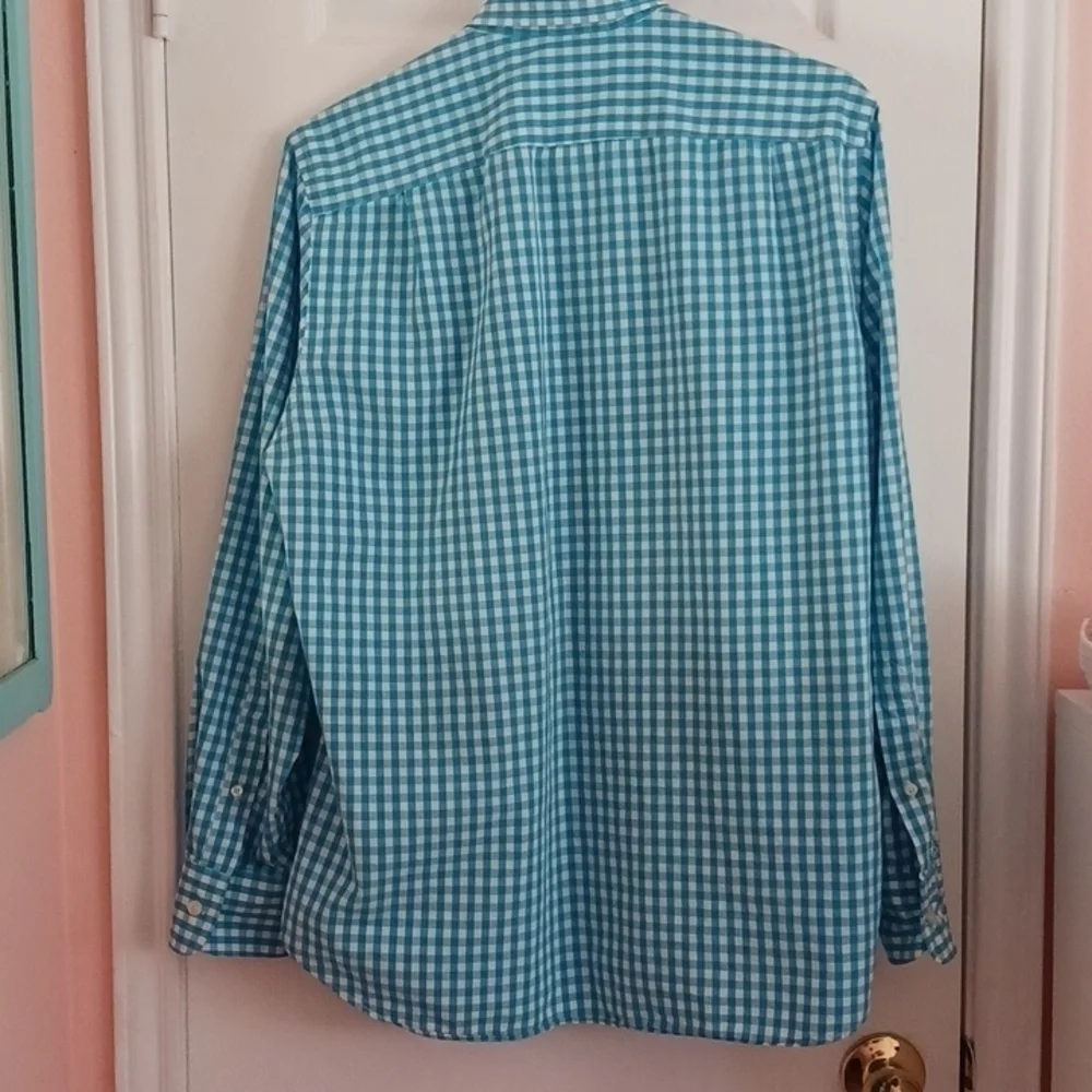 J. CREW BLUE AND WHITE CHECKED SHIRT